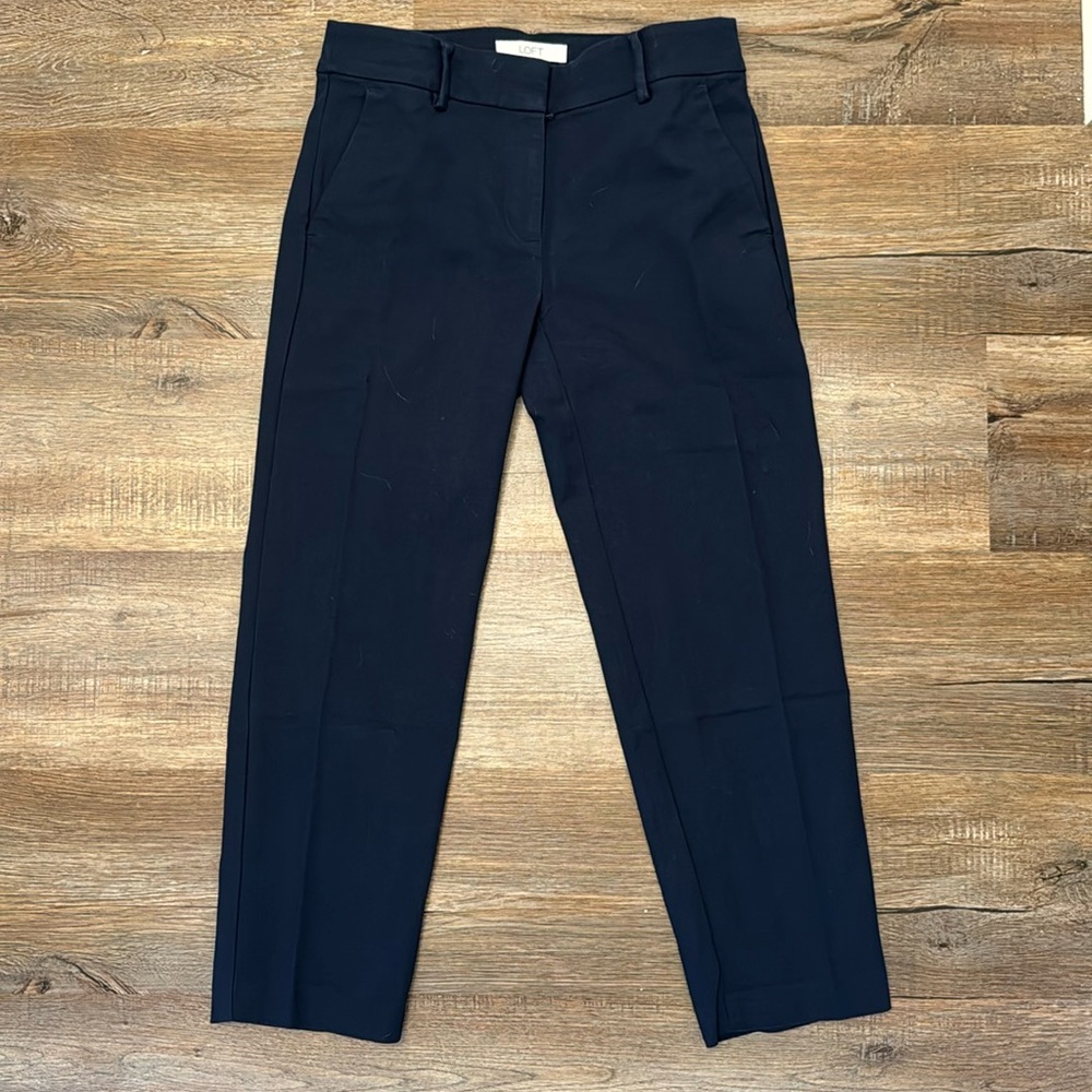 LOFT Petite Riviera Slim Pants in Doubleweave, Blue
